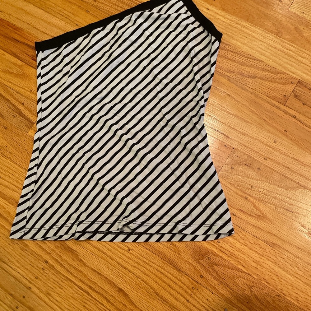 Black and White Striped Women's Skirt